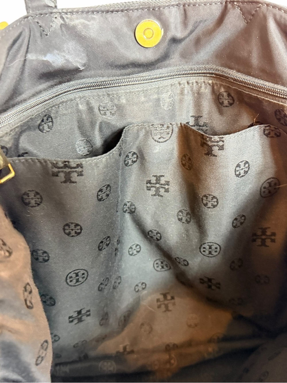 Tory Burch Scout Black Nylon Work Tote Crossbody Gold Hardware w/ TB Dust Cover - Picture 14 of 16